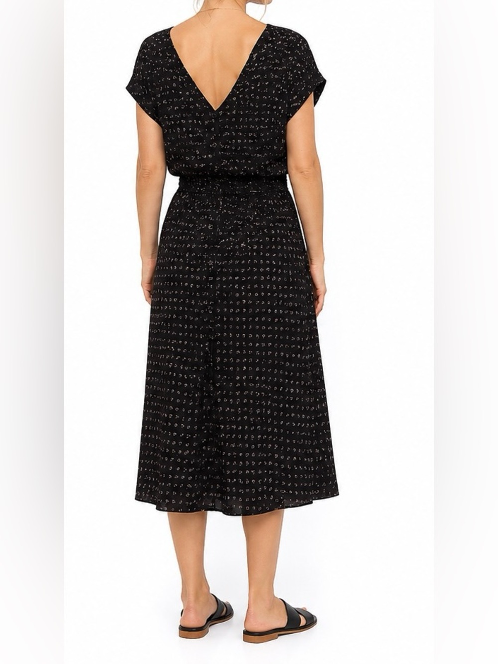 No.6 Store Silk Dot Print Midi Dress Black Size Small - Picture 2 of 13